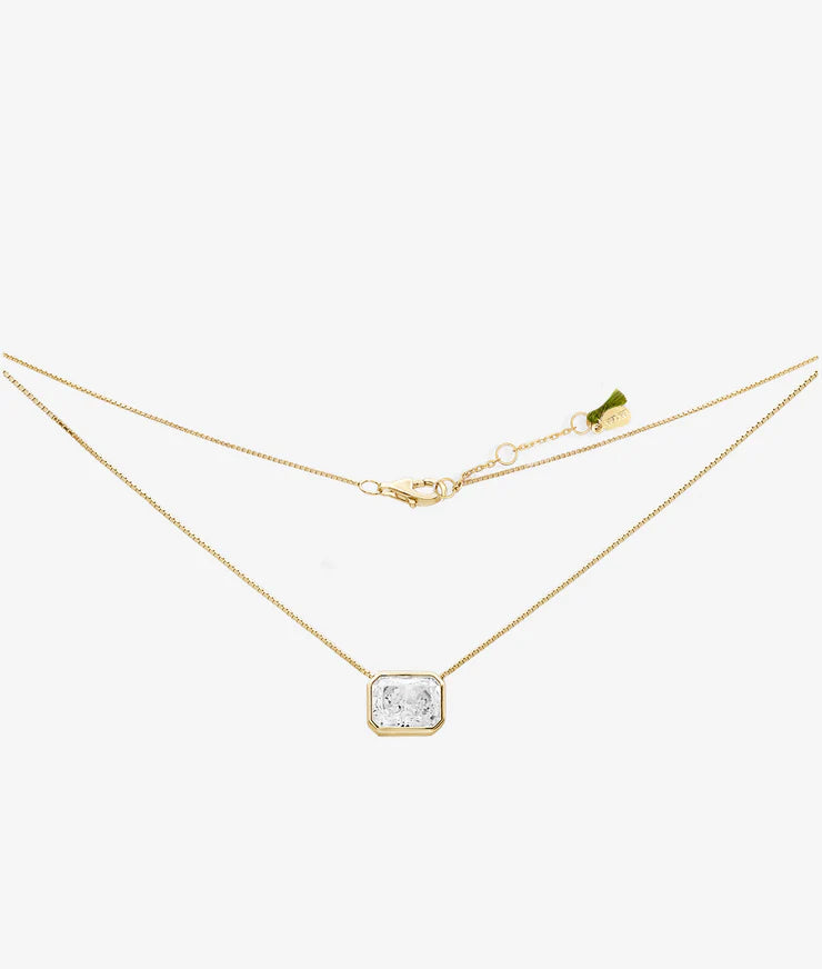 Shashi Emerald Baguette Necklace