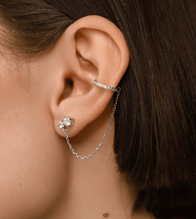 Ear Cuff with Chain Set