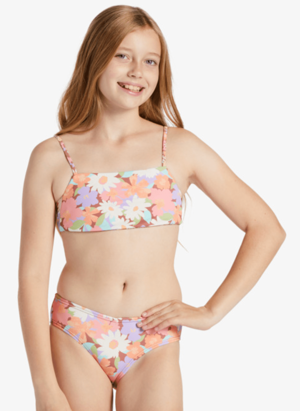 Girl's Last Bloom Two Piece Reversible Bikini Set