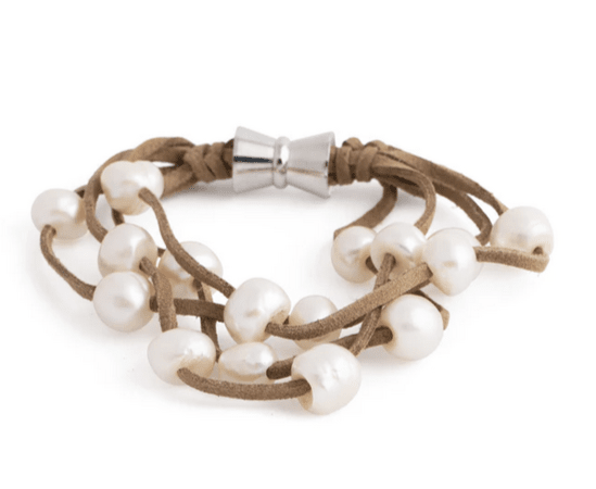 Freshwater Pearl Suede Multi-Layer Bracelet