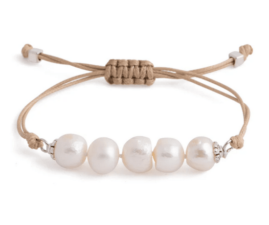 Five Freshwater Pearl Adjustable String Bracelet