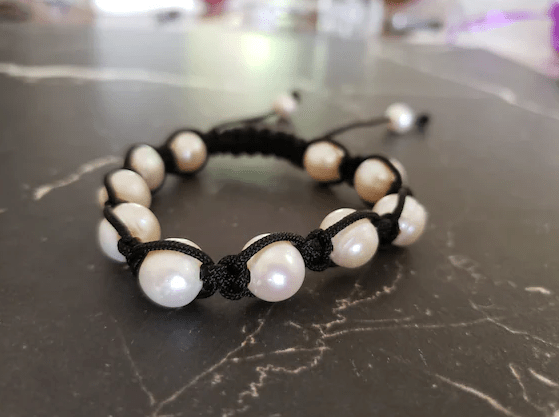 Adjustable Freshwater Pearl Knotted String Bracelet