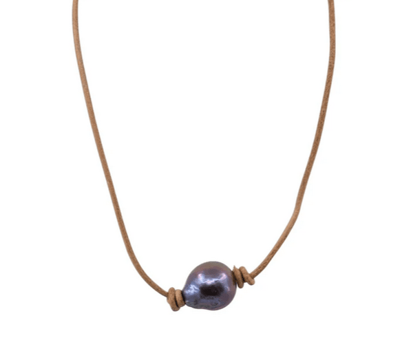 Freshwater Pearl Leather Necklace