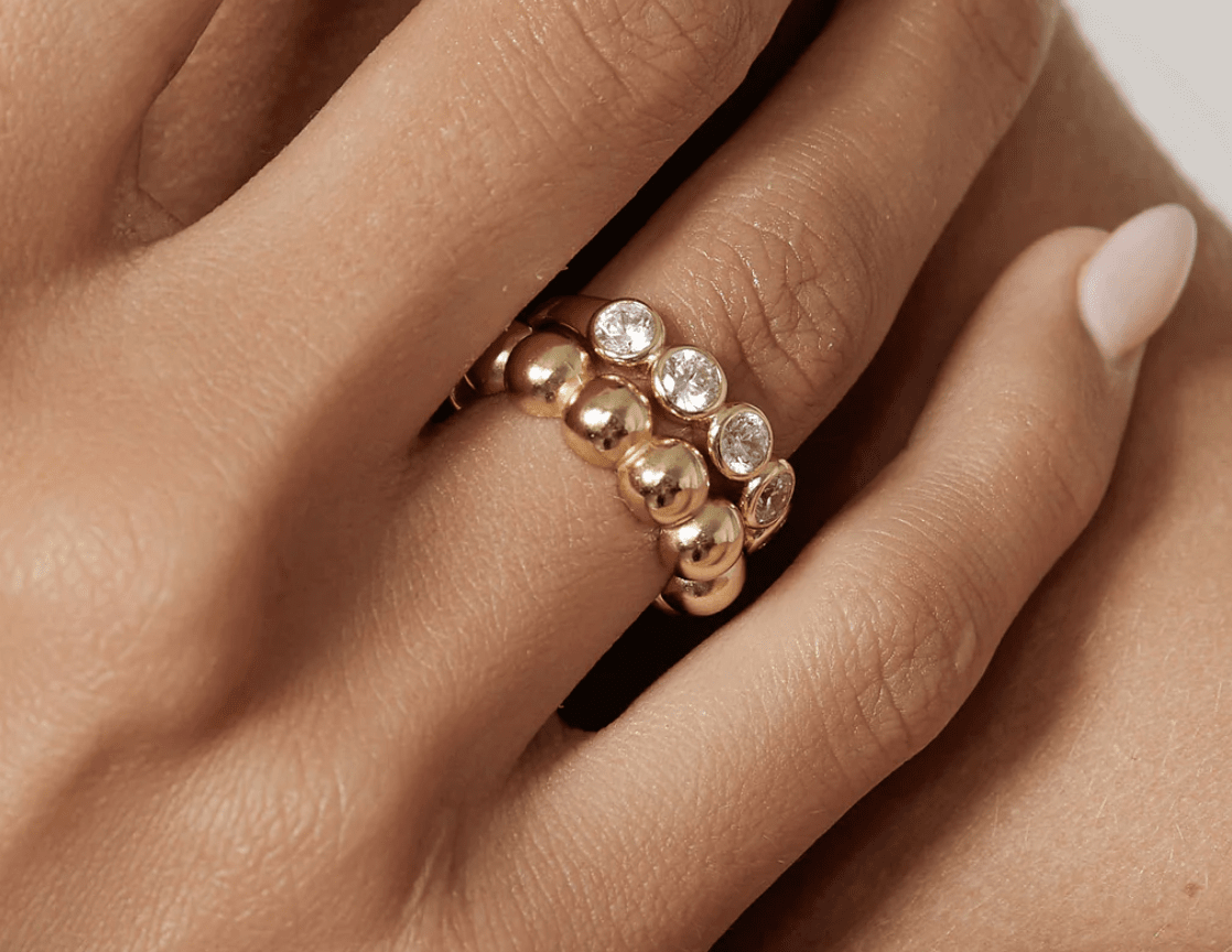 Bezel Vroom Ring Set