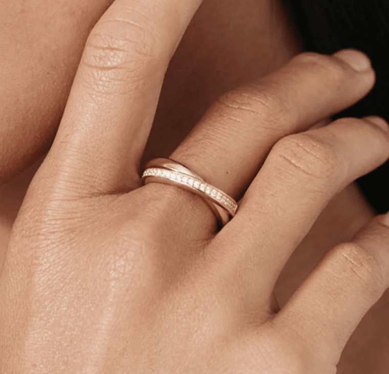 Interlocking Pave Ring