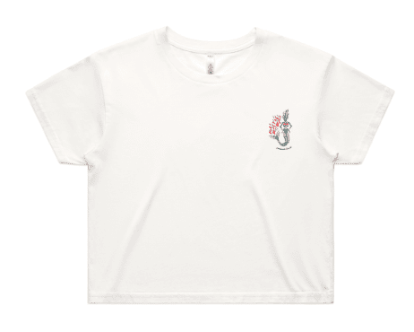 Skeleton Mermaid Crop Tee