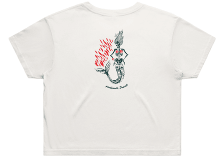 Skeleton Mermaid Crop Tee
