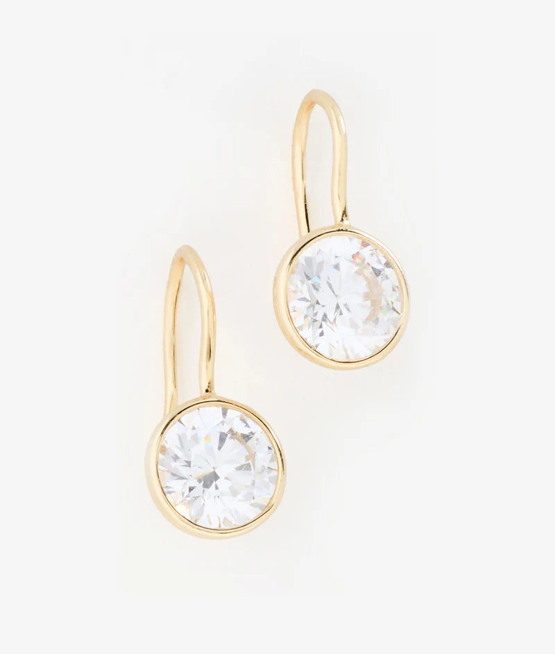 Shashi Bezel Silver Drop Earring