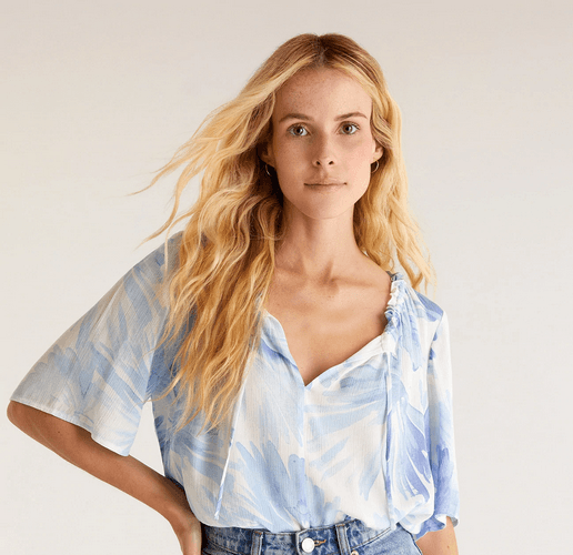 Z Supply Aylin Watercolor Leaf Top